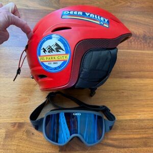 Giro Kids Red Ski Helmet and Goggles 55-59 cm
